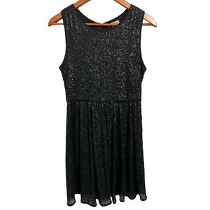 ISSI‎ Fully Sequined Black Sleeveless Cocktail Dress women's Size Medium